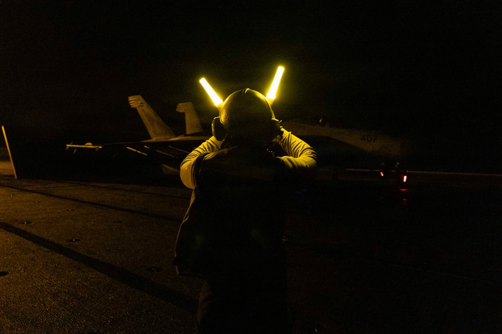 USS George H.W. Bush Night Flight Operations