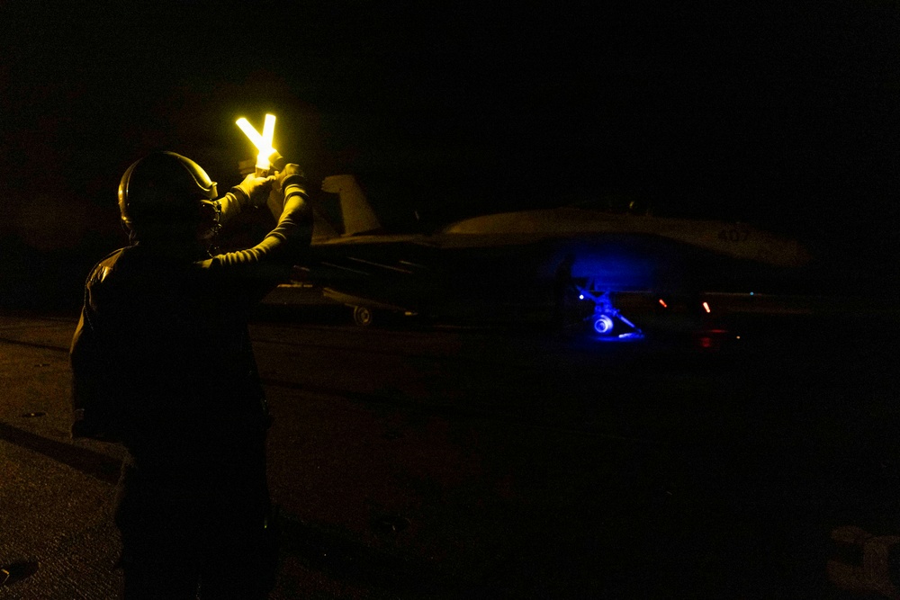 USS George H.W. Bush Night Flight Operations
