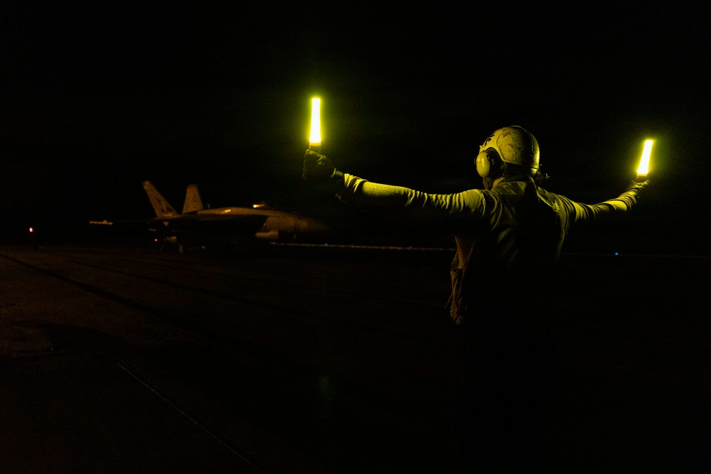 USS George H.W. Bush Night Flight Operations