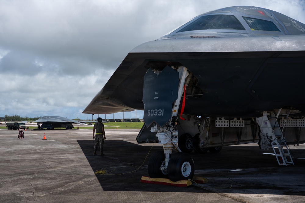B-2 Spirit soars into the Pacific for Exercise Valiant Shield 2026