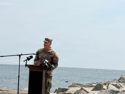 Camp Ellis Jetty press event