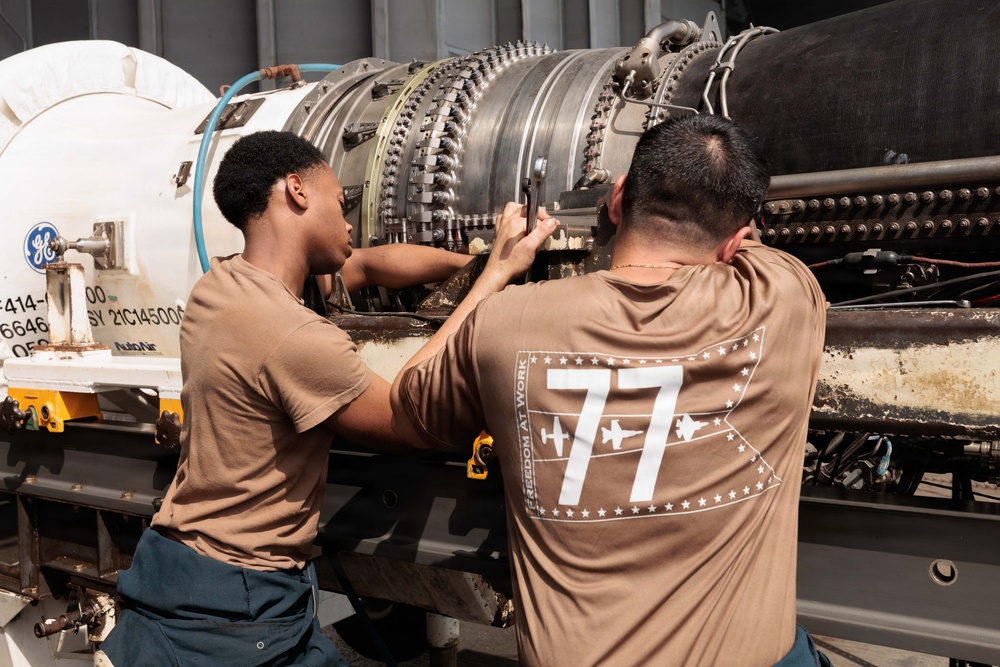 George H.W. Bush Conducts Aircraft Maintenance
