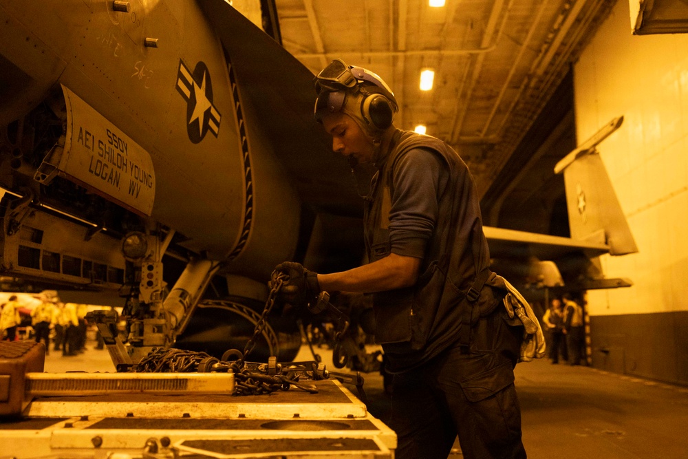 George H.W. Bush Conducts Aircraft Maintenance