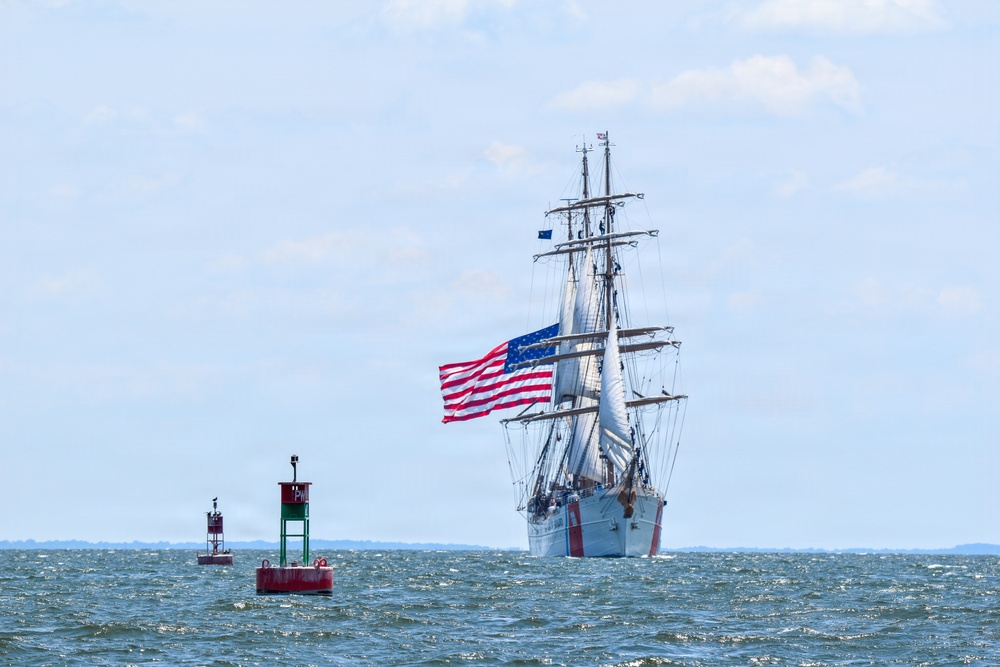 USCGC Eagle enters Balimore Harbor
