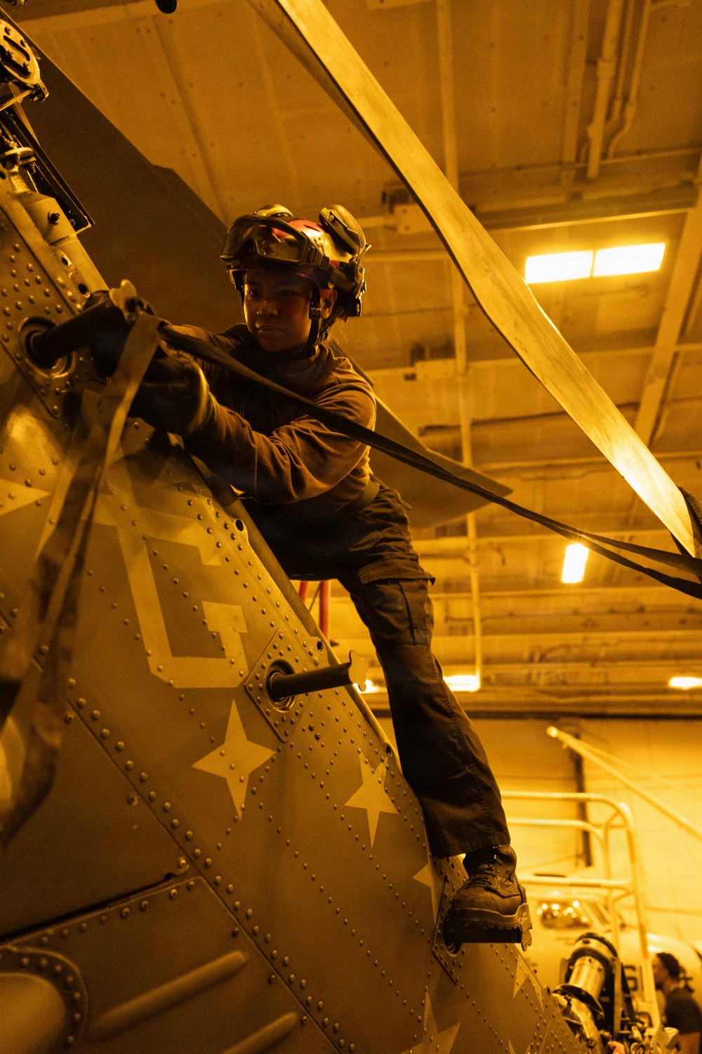 USS George H.W. Bush Sailors Perform Aircraft Maintenance