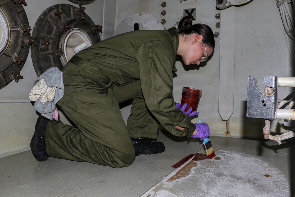 Frank E. Petersen Jr. Sailors Conduct Maintenance