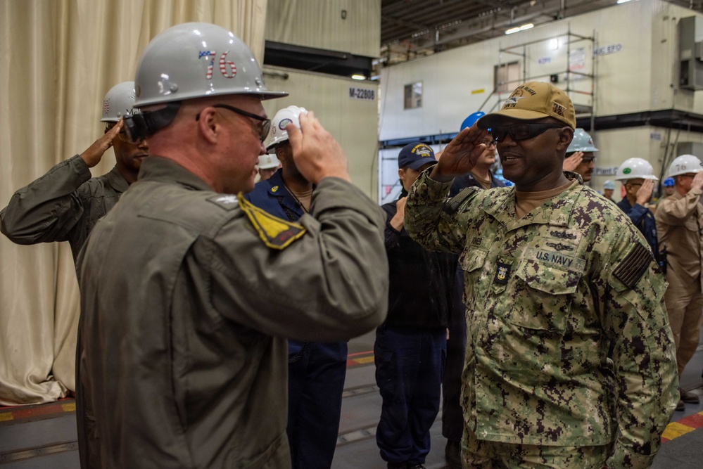 Ronald Reagan Command Master Chief and Engineering Master Chief Bong Off