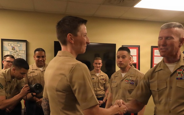 CMC Visits RS Tampa, Awards Navy Commendation Medal to Tampa OSO Capt. Crawford