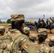 Reserve Officers' Training Corps (JROTC) watch 1st Cavalry Division Horse Cavalry Detachment demonstration