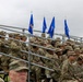 Reserve Officers' Training Corps (JROTC) watch 1st Cavalry Division Horse Cavalry Detachment demonstration