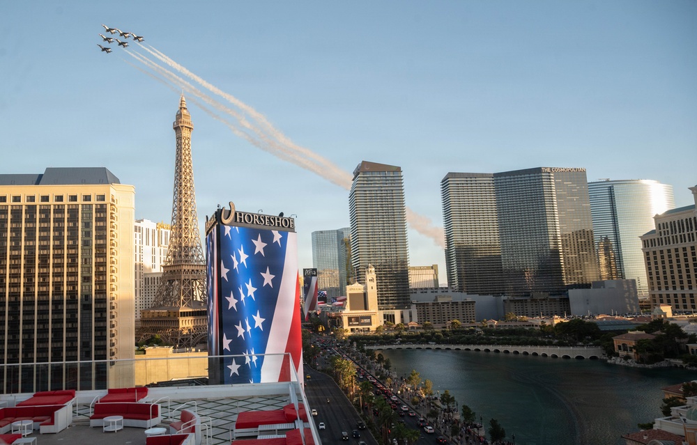 Thunderbirds fly across the Las Vegas Valley