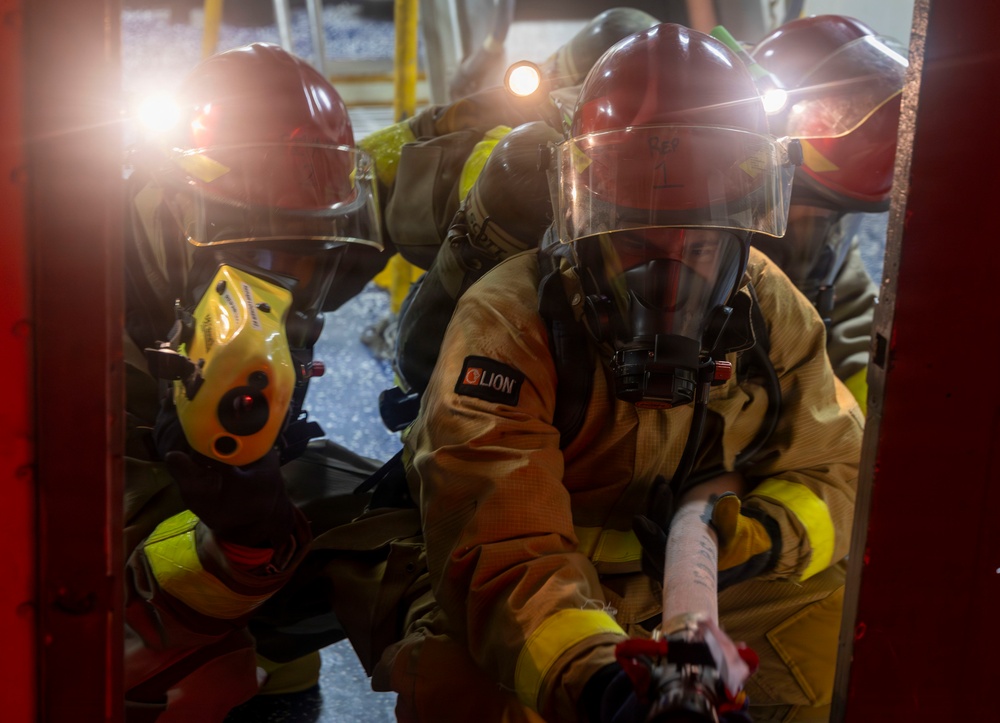 USS Frank Cable conducts a general quarters drill