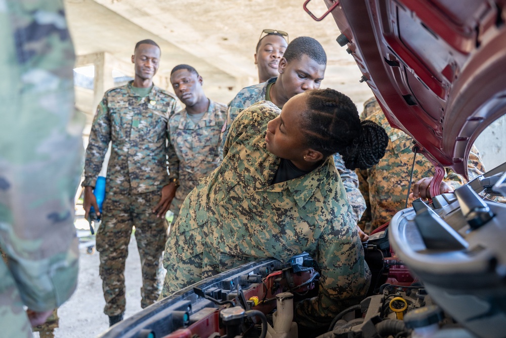 Members of the Rhode Island and South Carolina Air National Guard conduct military police training with the Royal Bahamas Defense Force