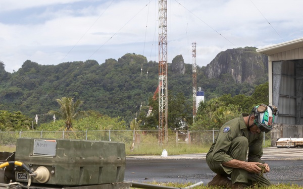 Slingshot: VMFA-214 sets up PRC-160(V) radio