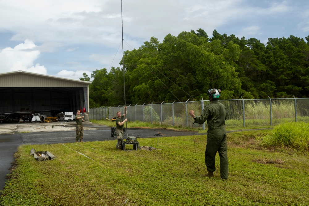 Slingshot: VMFA-214 sets up PRC-160(V) radio