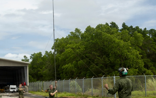 Slingshot: VMFA-214 sets up PRC-160(V) radio
