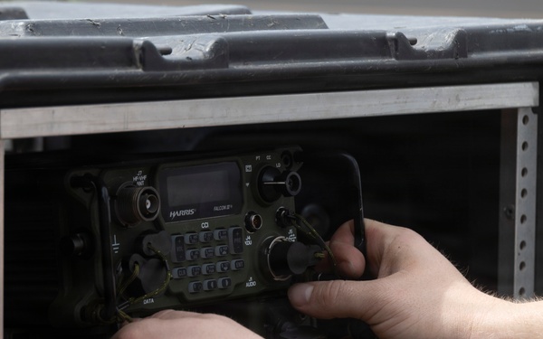 Slingshot: VMFA-214 sets up PRC-160(V) radio