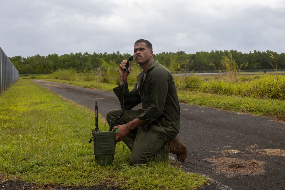Slingshot: VMFA-214 sets up PRC-160(V) radio