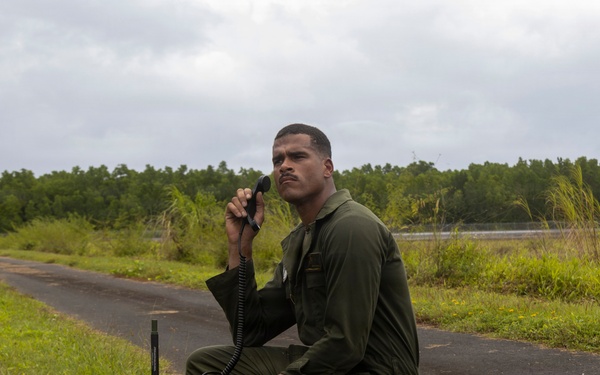 Slingshot: VMFA-214 sets up PRC-160(V) radio