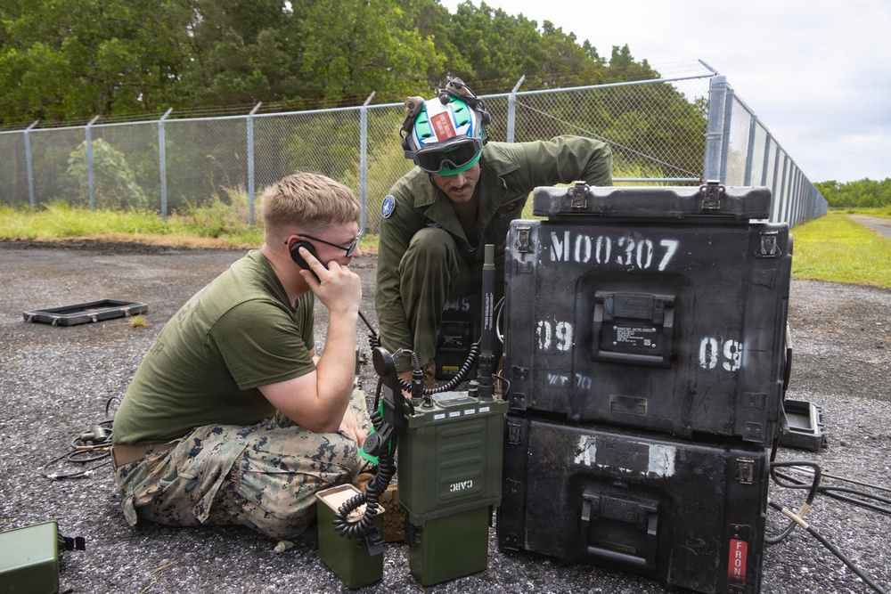 Slingshot: VMFA-214 sets up PRC-160(V) radio