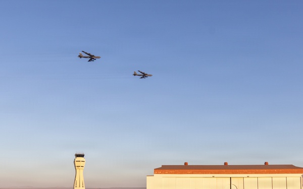 Flyover honors those lost during memorial service for Edwards B-52 aircrew