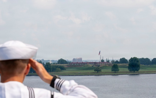 USS Arlington (LPD 24) Departs Baltimore