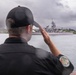 Canadian Sailor salutes USS Missouri during RIMPAC 2026 arrival