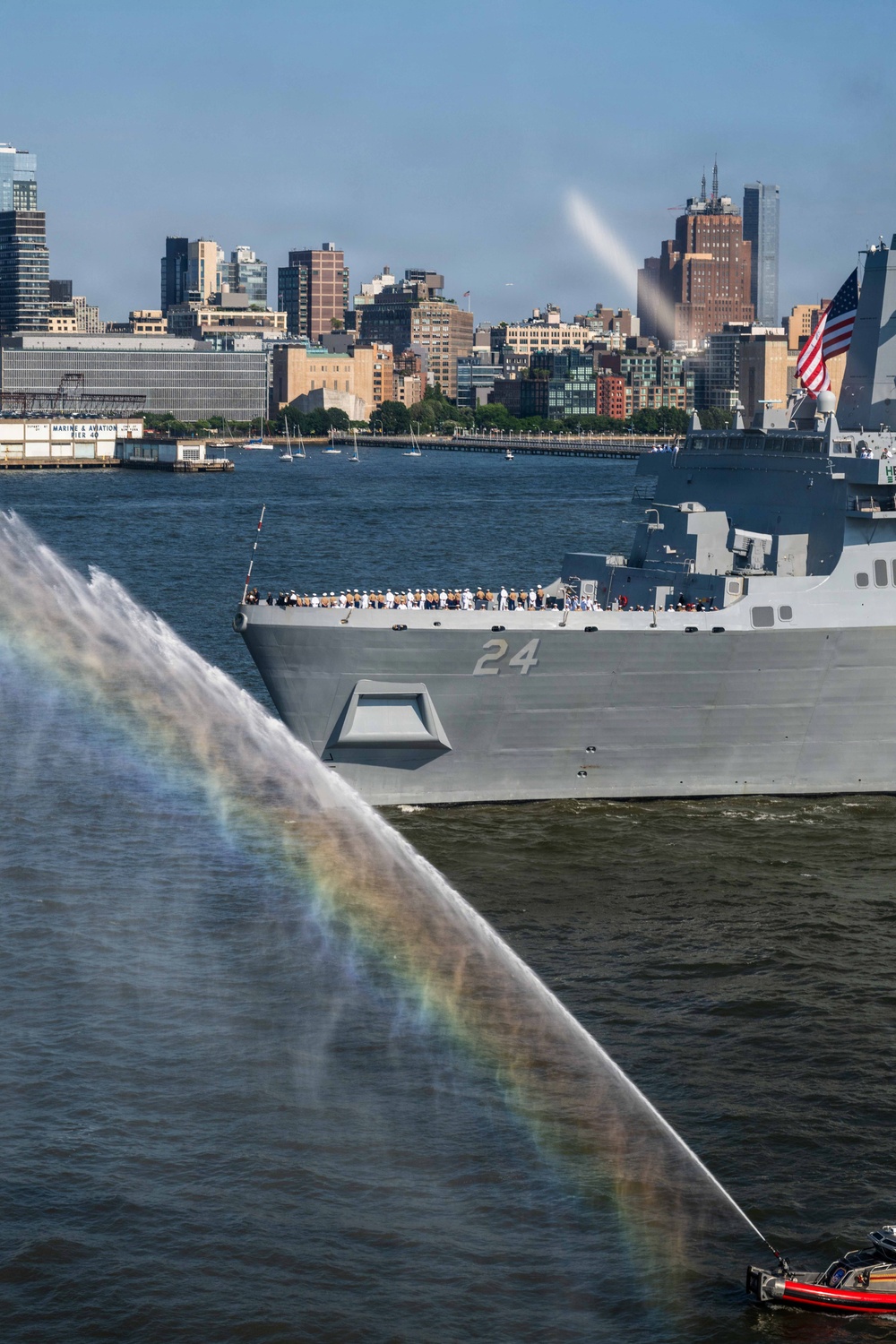 USS Arlington Arrives in New York