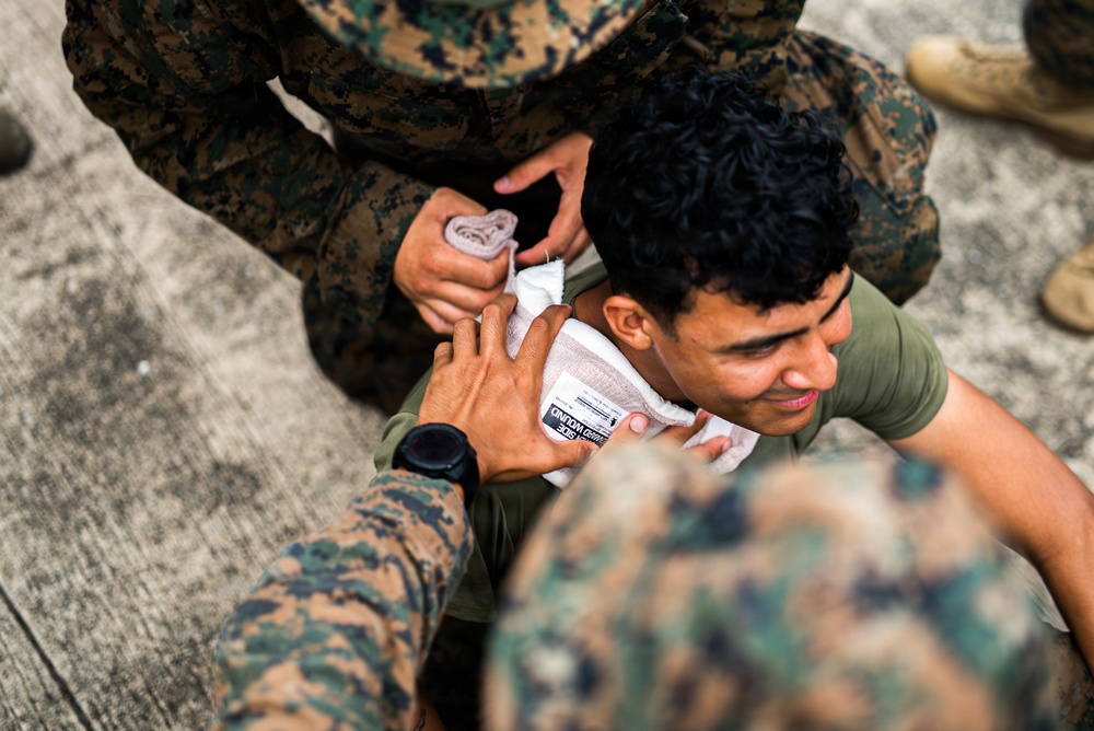 3rd Littoral Combat Team, Damage Control Resuscitation Team, and Phillippine marines conduct TCCC training during KAMANDAG 10
