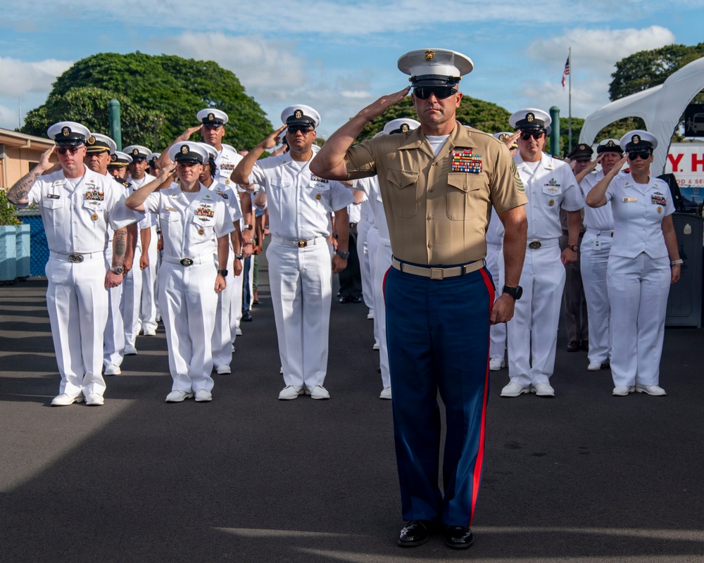 Multinational Senior Enlisted Leaders render honors at Battleship Missouri Memorial during RIMPAC 2026