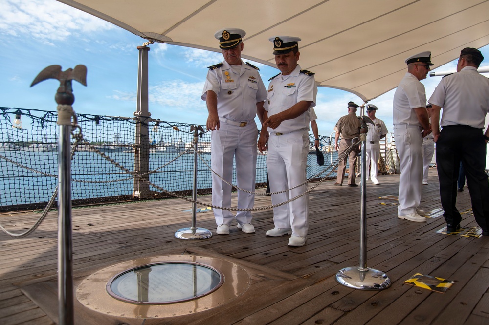 Multinational Senior Enlisted Leaders Tour USS Battleship Missouri memorial