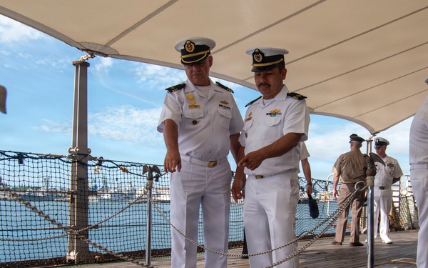 Multinational senior enlisted leaders tour the USS Missouri memorial
