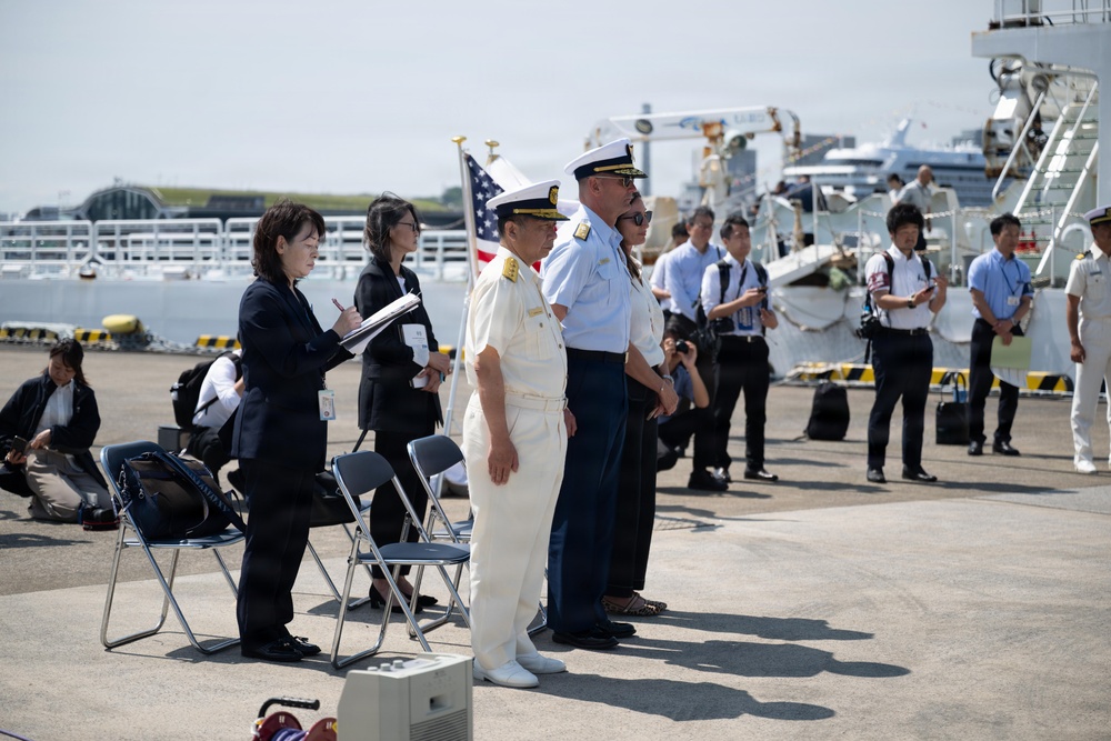 Vice Adm. Joseph Buzzella visits USCGC Midgett in Yokohama, Japan
