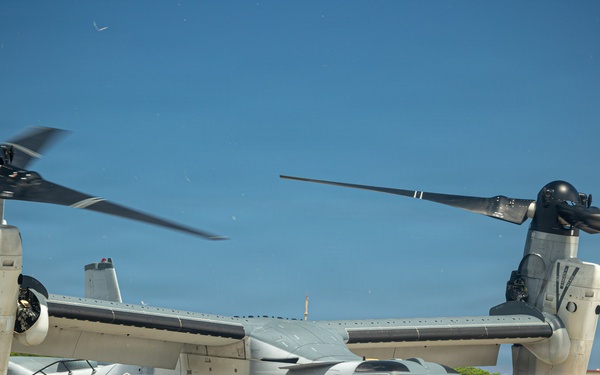 Japanese V-22 Ospreys arrive at MCAS Futenma for Resolute Dragon 26
