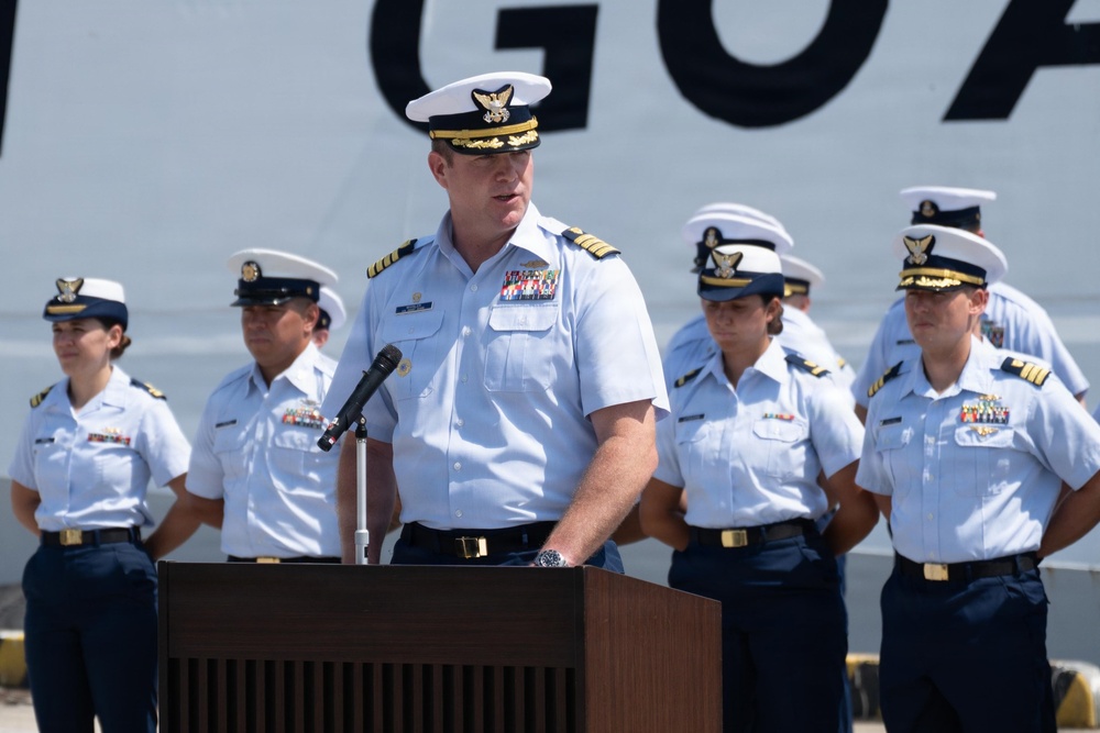 Vice Adm. Joseph Buzzella visits USCGC Midgett in Yokohama, Japan
