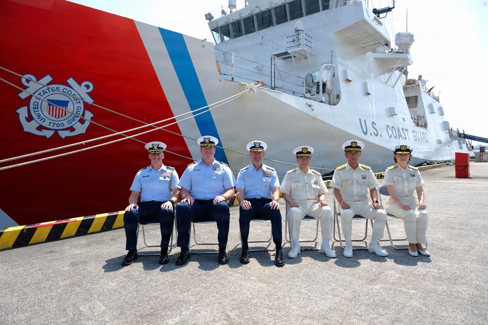 Vice Adm. Joseph Buzzella visits USCGC Midgett in Yokohama, Japan