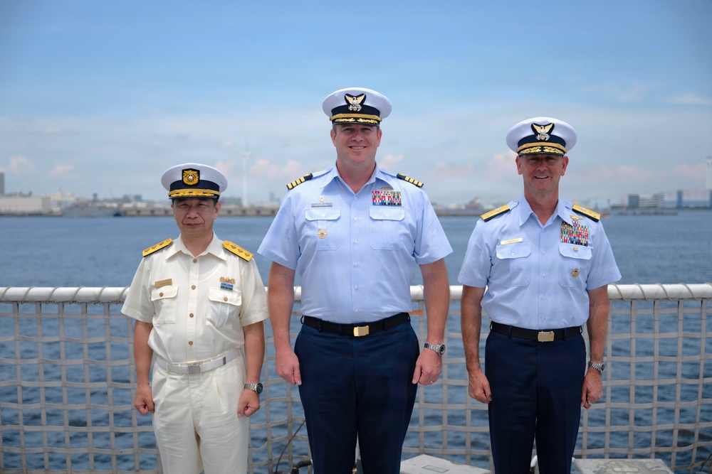Vice Adm. Joseph Buzzella visits USCGC Midgett in Yokohama, Japan