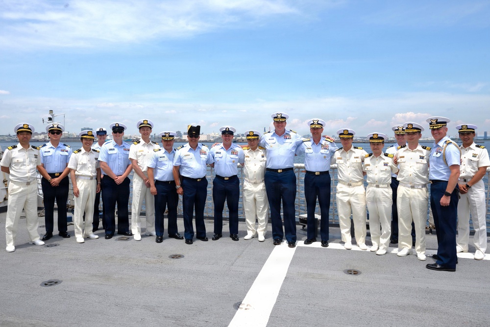 Vice Adm. Joseph Buzzella visits USCGC Midgett in Yokohama, Japan