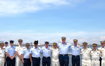 Vice Adm. Joseph Buzzella visits USCGC Midgett in Yokohama, Japan