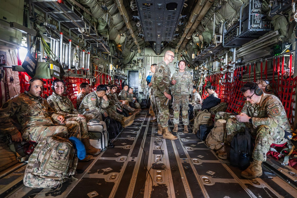 317th AW transports personnel simulating rapid island operations setup