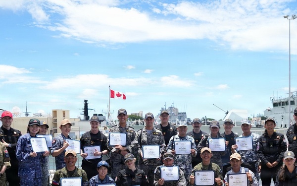 Partner Nation Military Members complete TCCC training aboard HMCS Ottawa
