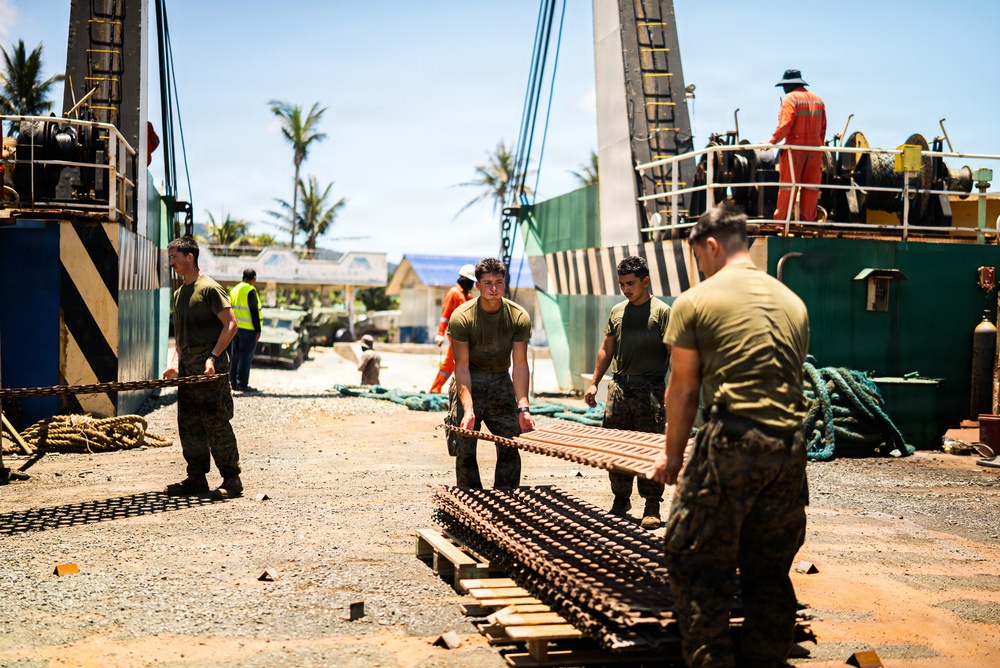 3rd Marine Littoral Regiment loads Philippine surface connectors after maritime key terrain security operations during KAMANDAG 10
