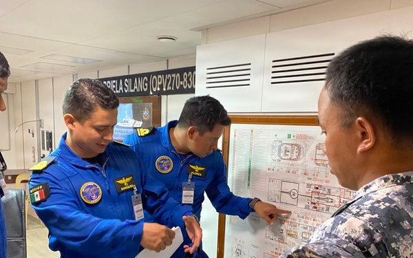Mexican Navy Pilots Visit PCG BRP Gabriela Silang During RIMPAC 2026