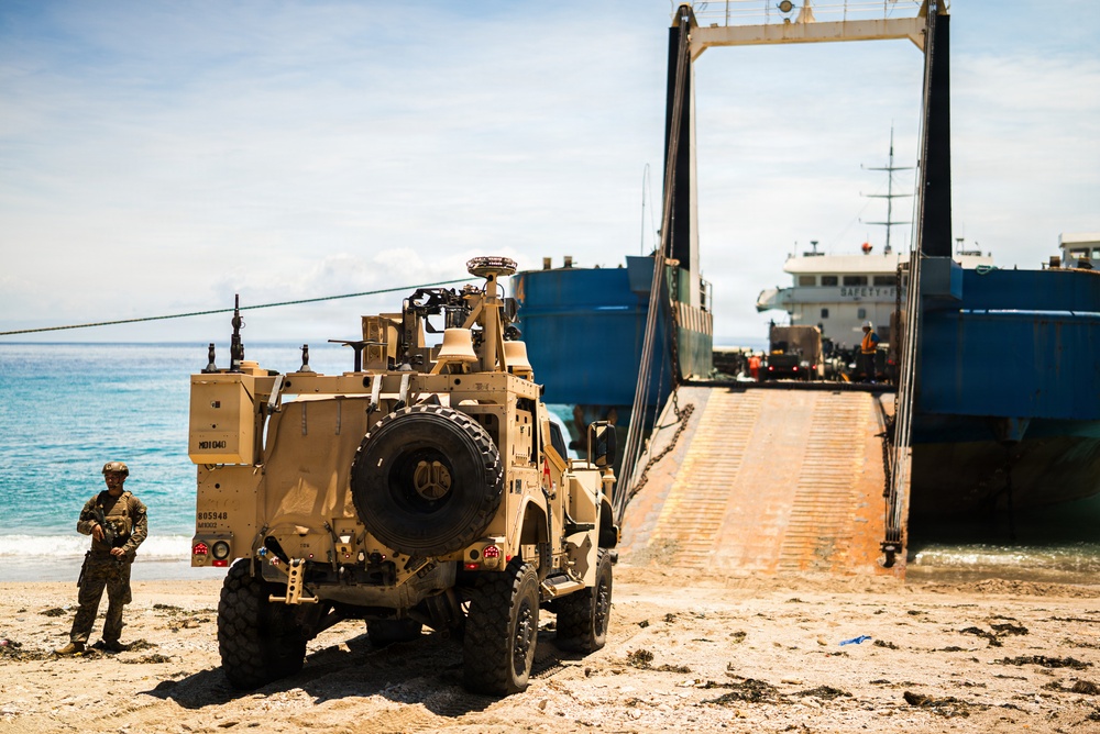 3rd Marine Littoral Regiment loads Philippine surface connectors after maritime key terrain security operations during KAMANDAG 10