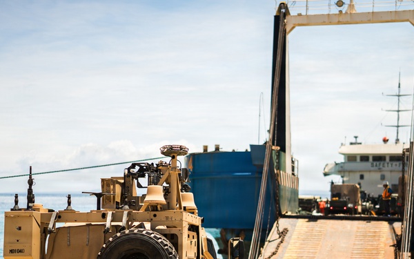 3rd Marine Littoral Regiment loads Philippine surface connectors after maritime key terrain security operations during KAMANDAG 10