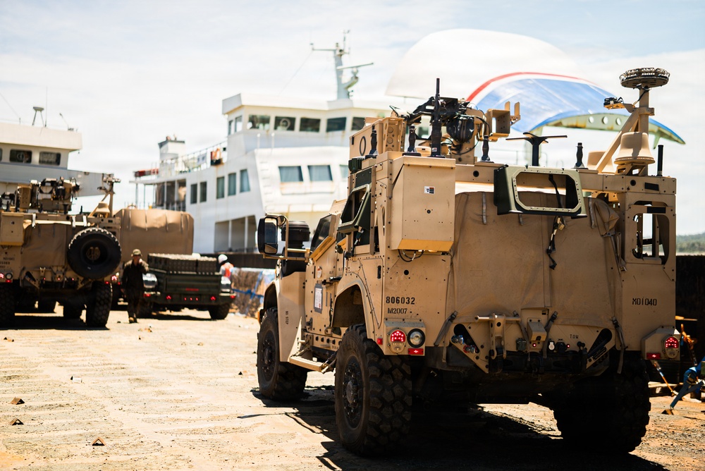 3rd Marine Littoral Regiment loads Philippine surface connectors after maritime key terrain security operations during KAMANDAG 10