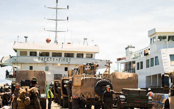 3rd Marine Littoral Regiment loads Philippine surface connectors after maritime key terrain security operations during KAMANDAG 10