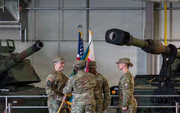 The 405th Army Field Support Battalion conduct a change of command ceremony