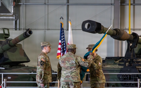 The 405th Army Field Support Battalion conduct a change of command ceremony