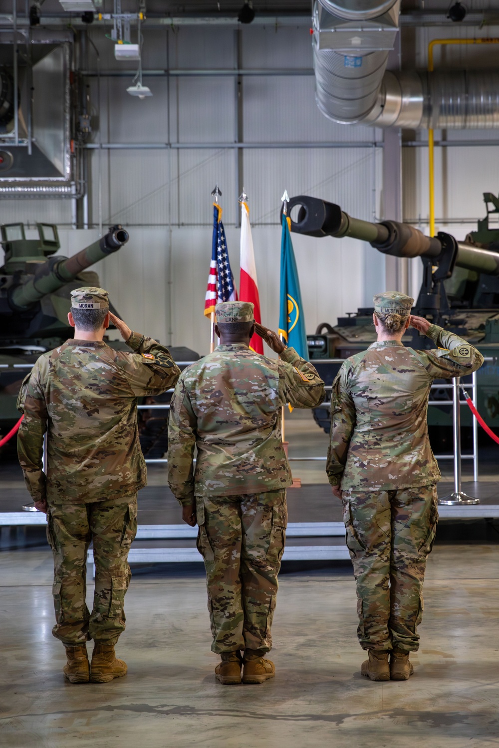 The 405th Army Field Support Battalion conduct a change of command ceremony